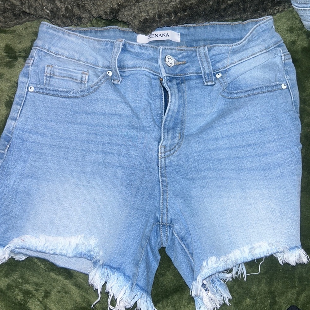 Zenana Long Jean Shorts Size S
